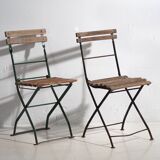 Anciennes chaises de terrasse pliantes (c.1920). Ensemble de 2 pièces #32