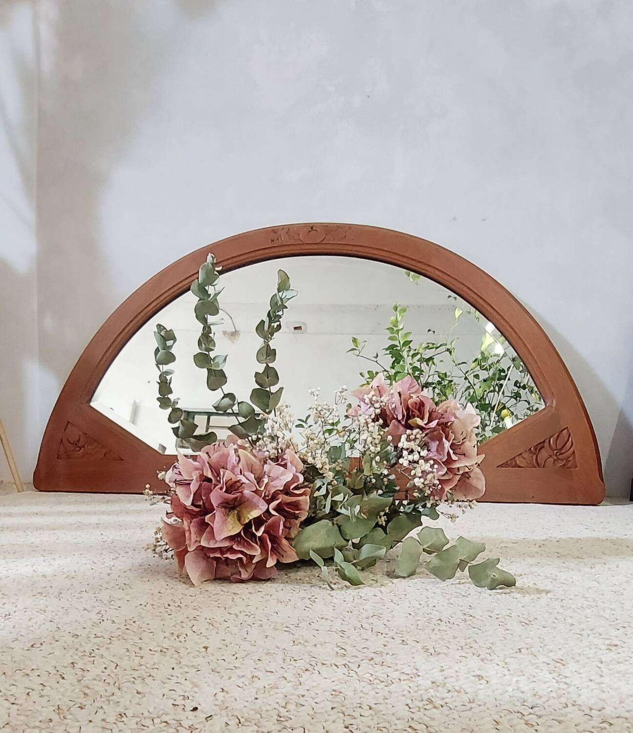 Art Deco half-moon mirror