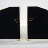 Ensemble de 3 vitrines laiton doré, verre, miroir années 60