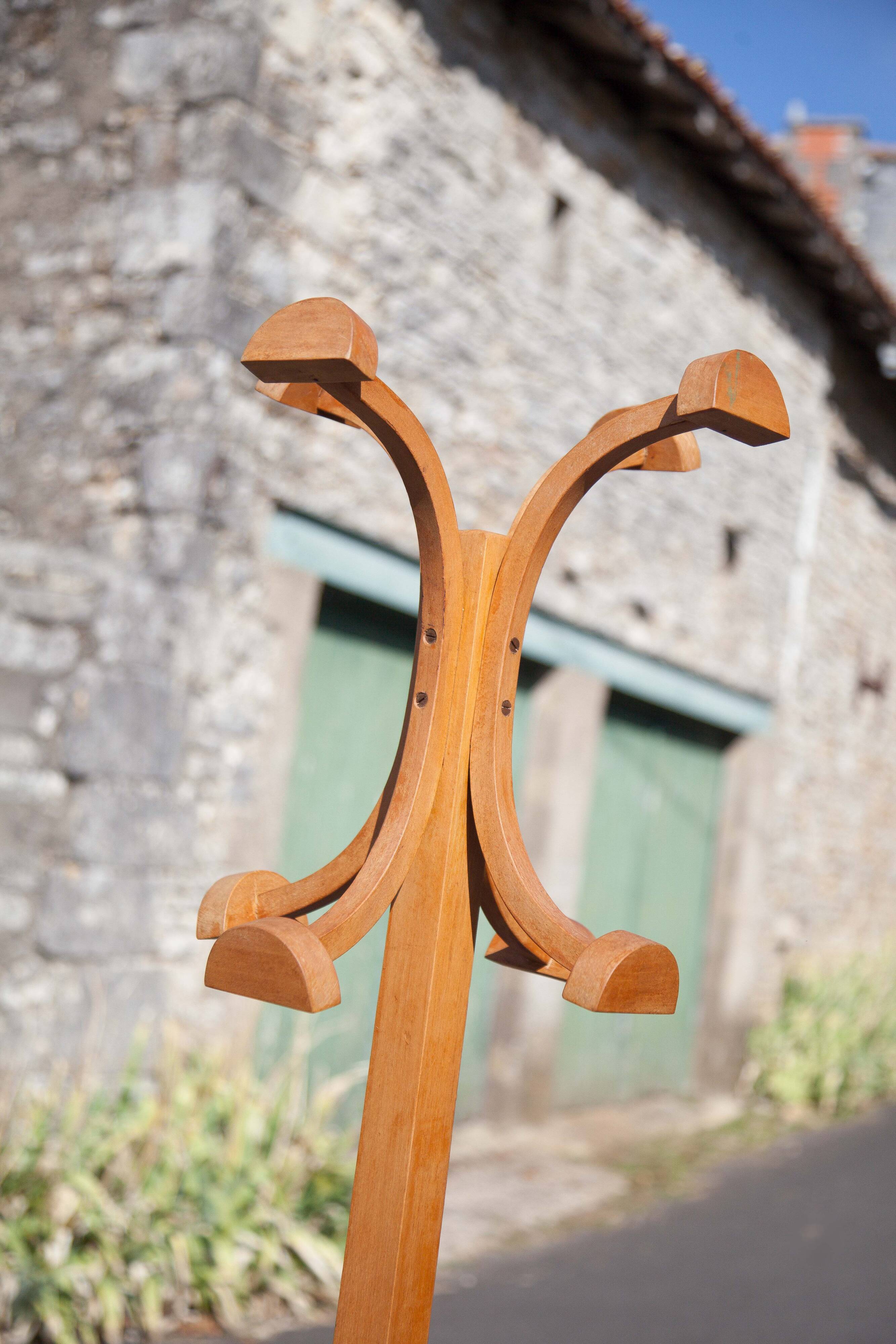 Vintage wooden coat rack, wooden coat rack, entrance hall furniture, dressing room