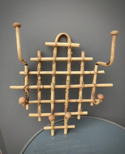 Bamboo wall coat rack
