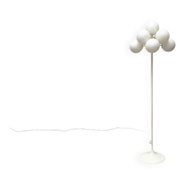Lampadaire en verre et métal minimaliste suisse milieu du siècle par E.R. Nele pour Temde, années 1960