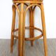 Paire de tabourets haut en rotin