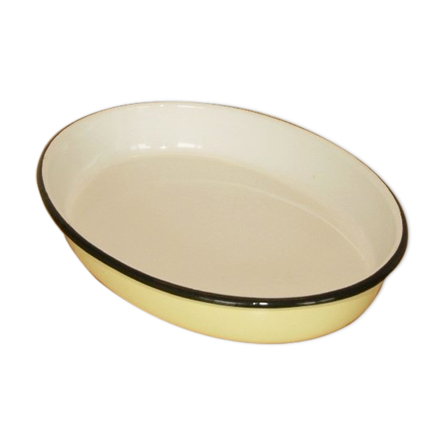 Flat oval 37, 5x27, 5 enamelled steel vintage 50/60