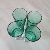 Set of 4 green flutes, Cavalier model, by Luminarc