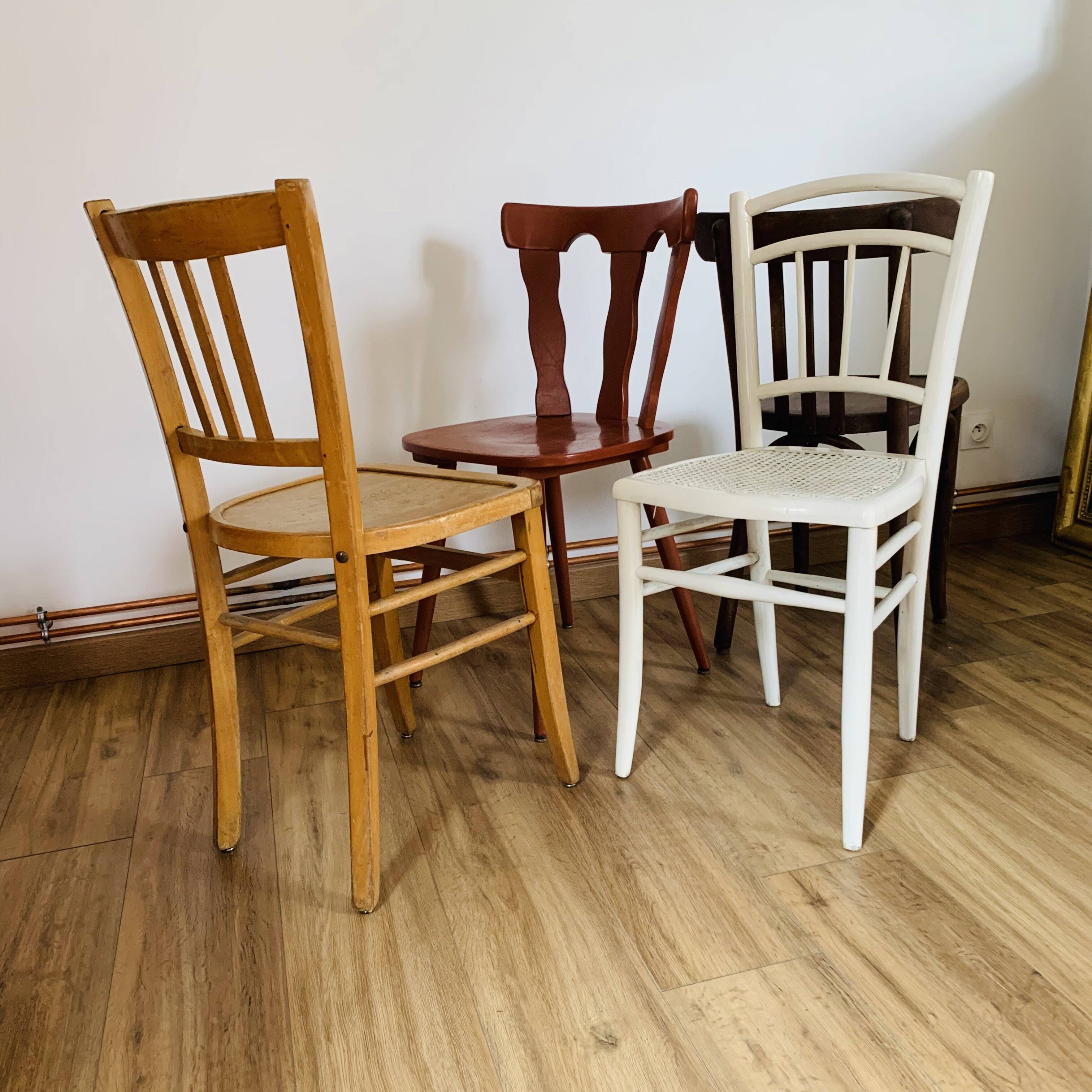 Set of 4 mismatched chairs