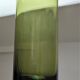 Cylindrical vase green glass Scandinavian design 70s