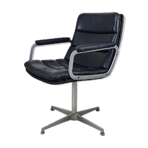 Fauteuil de bureau cuir design geoffrey harcourt, Artifort années 60