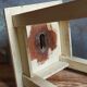 Wooden workshop stool with old patina