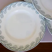 5 flat plates in ironstone from St Amand model Réjane 210726