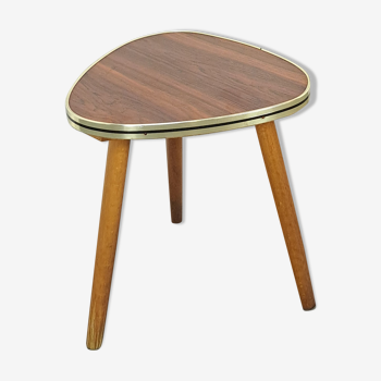 Table d’appoint avec formica en bois foncé top vintage