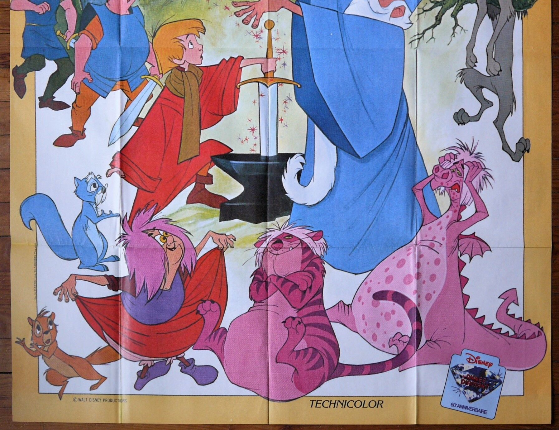Original movie poster "Merlin l'enchanteur" Walt Disney