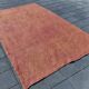 6x9 Turkish Vintage Kilim Rug, Terracotta Hand-Woven Minimalist Carpet