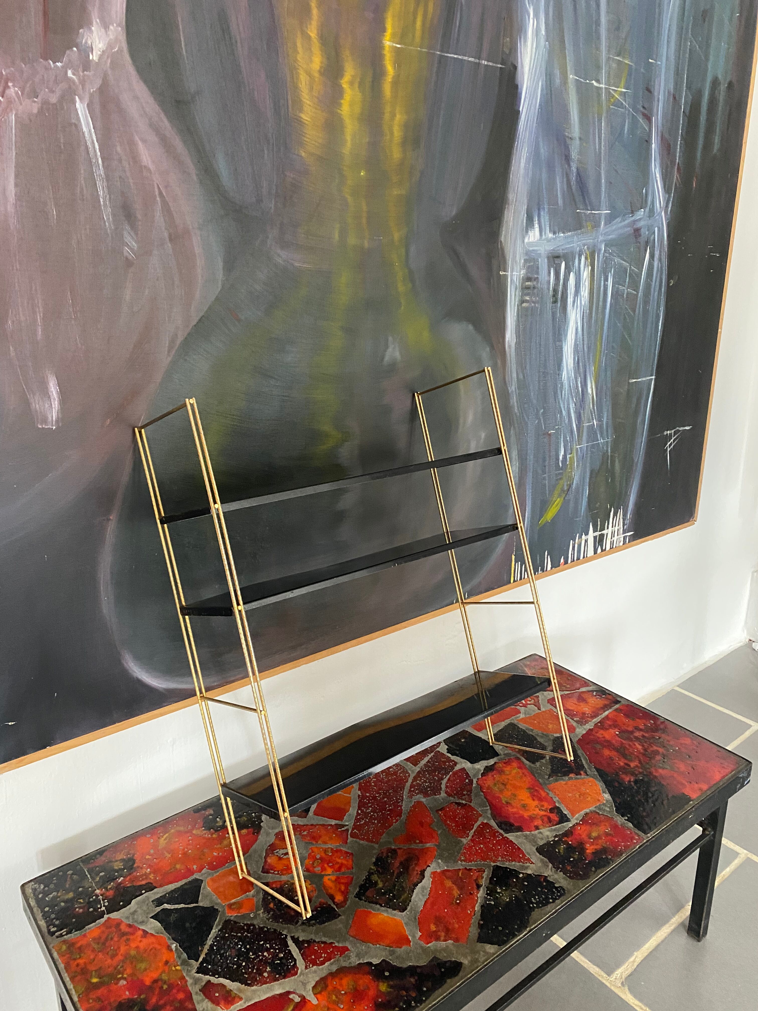 Vintage metal string shelves