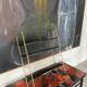 Vintage metal string shelves