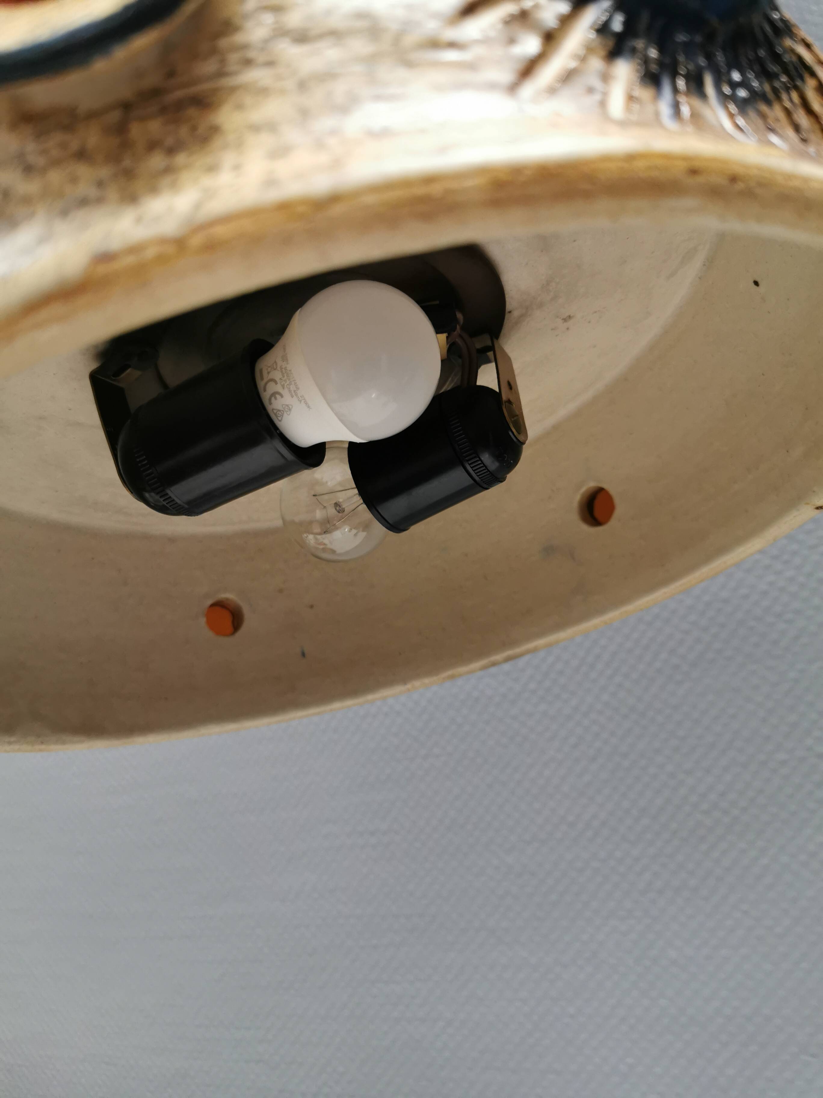 Ceramic hanging lamp by Jette Hellerøe for Axella Denmark, 1970s