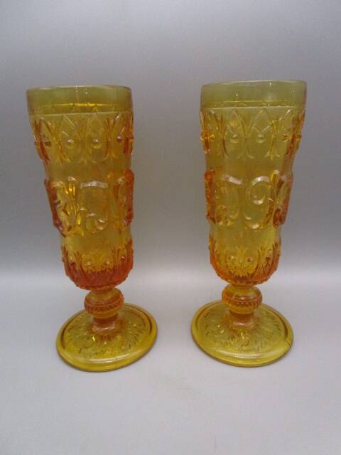 10 vintage amber champagne glasses