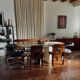 Table à manger Roche Bobois en travertin italien – Années 70/80