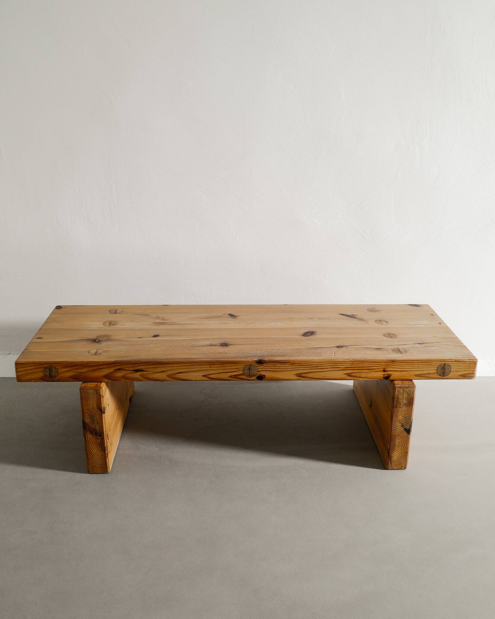 Vintage Swedish Mid Century Wooden Pine Bench by Roland Wilhelmsson, 1970s