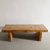 Vintage Swedish Mid Century Wooden Pine Bench by Roland Wilhelmsson, 1970s