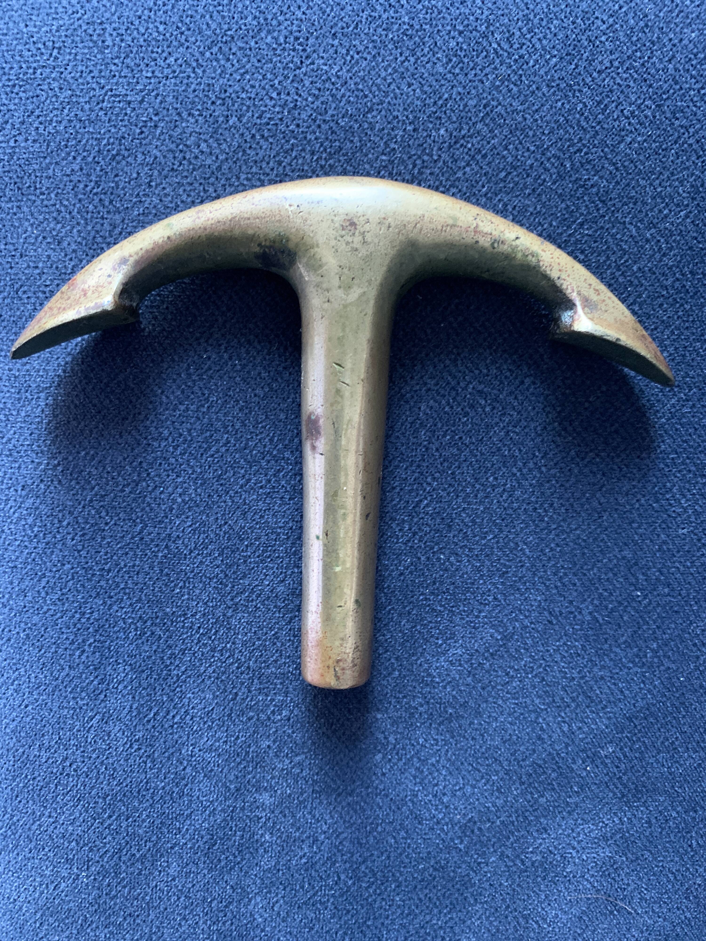 Bronze corkscrew in the shape of a boat anchor