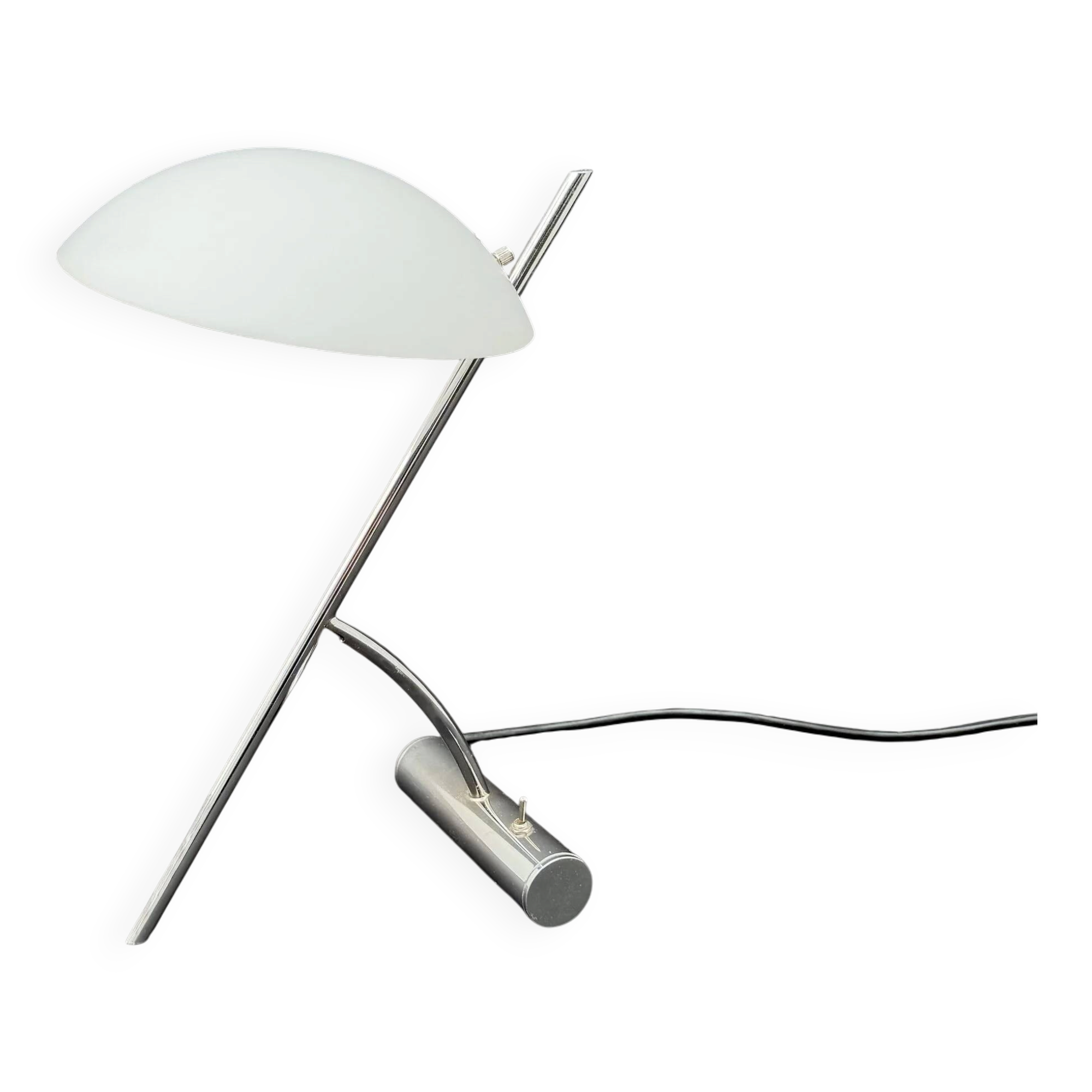 "girasole" lamp by de majo in chrome and opaline, italy 1990