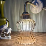 Vintage tulip angled wall light in amber glass