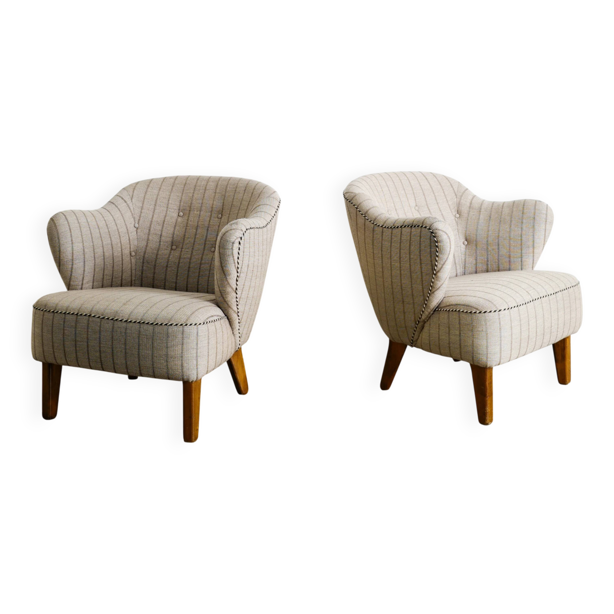 Vintage Danish Sculptural Armchairs by Flemming Lassen, 1960s