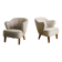 Vintage Danish Sculptural Armchairs by Flemming Lassen, 1960s