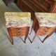 Pair of rosewood bedside tables with marble top n° 2