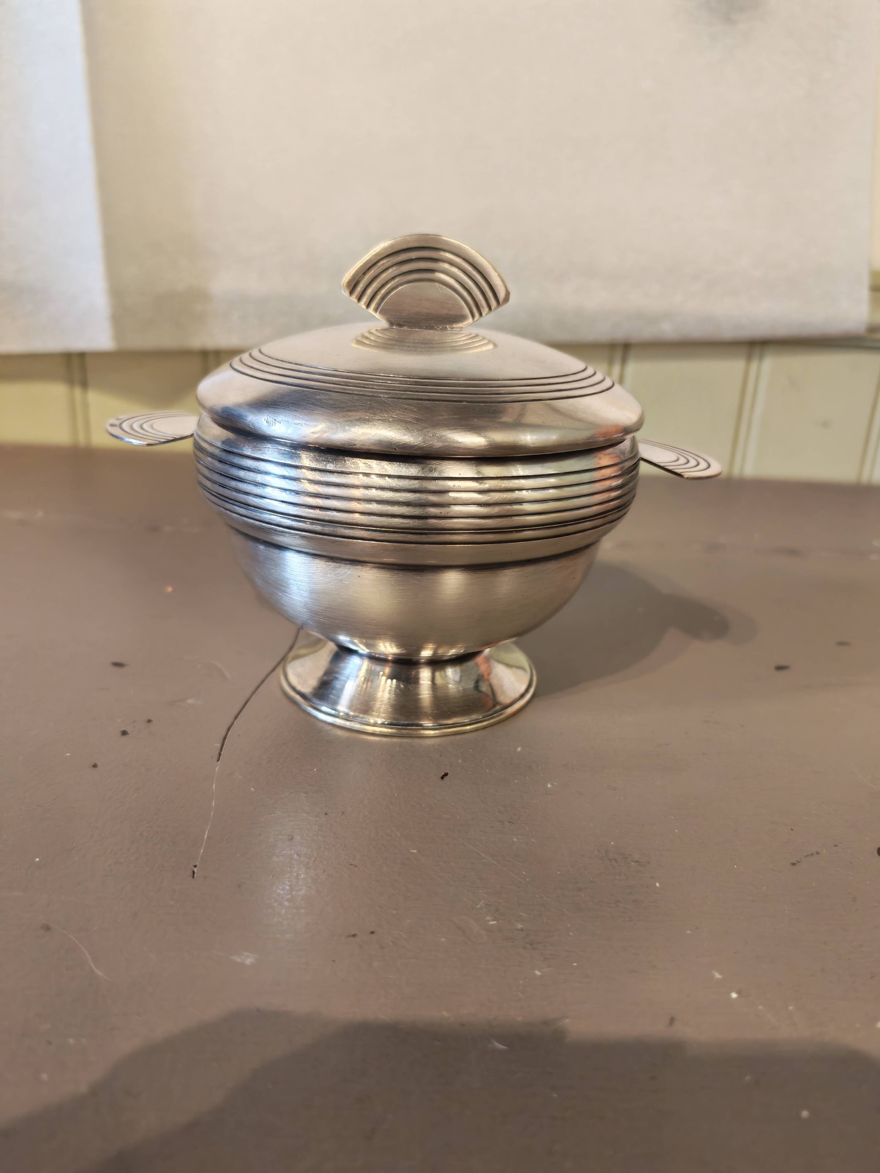 Art Deco silver-plated bonbonnière