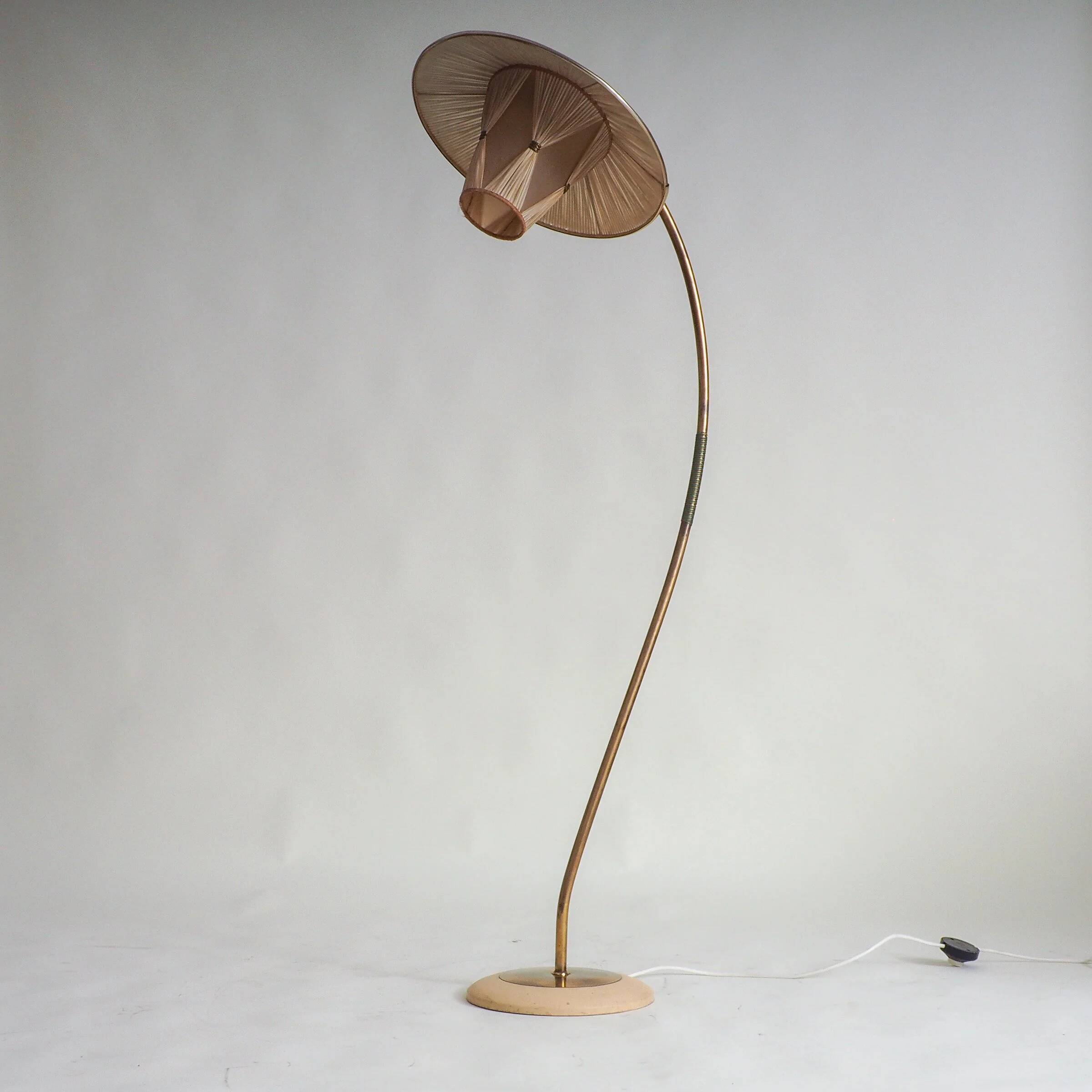 50s floor lamp with pleated shade