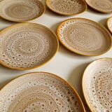 Set of 12 flat plates, Niderviller Fauve model