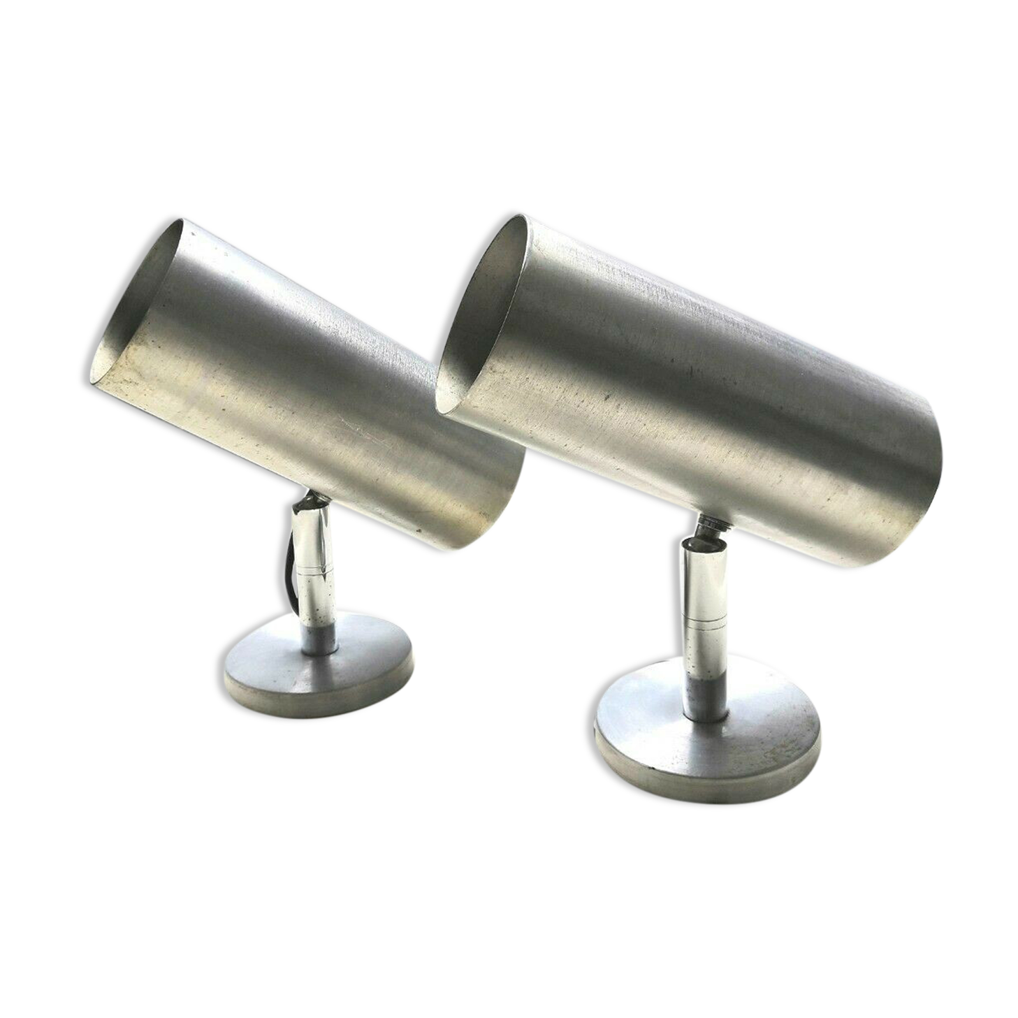Pair of lamps appliques pipe design 70s