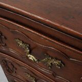 French 18th Century hand crafted oak chest of drawers in Louis XV style