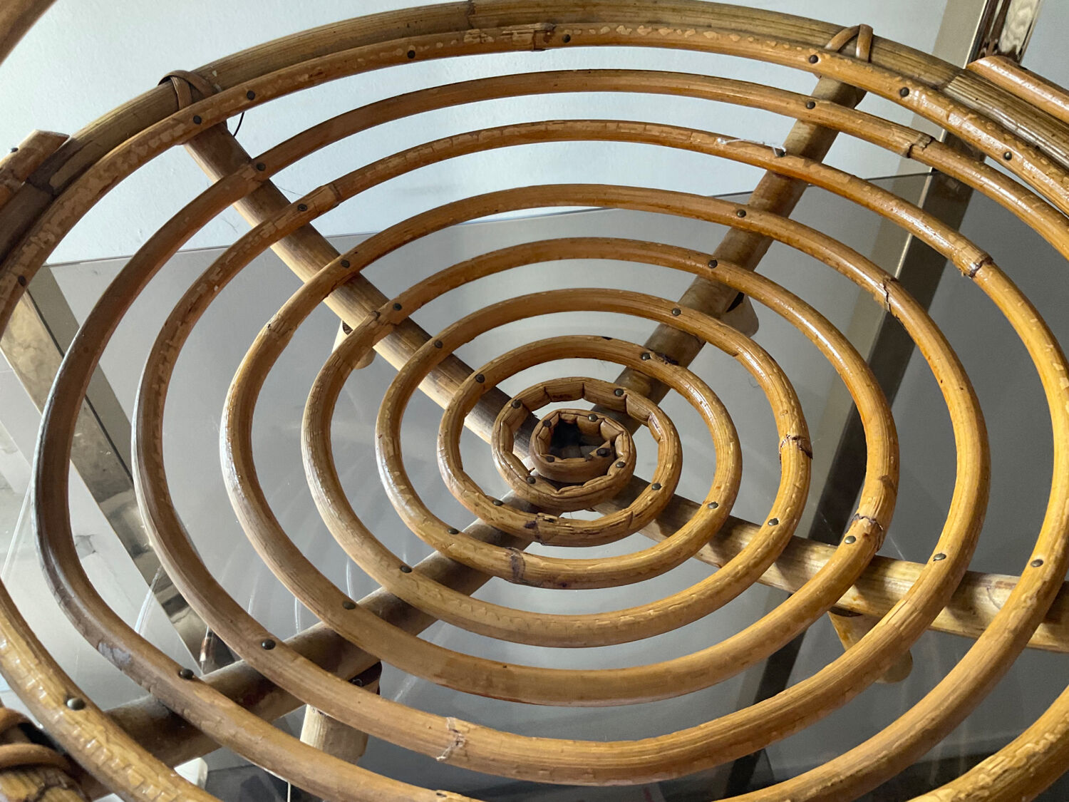 Vintage rattan basket 60s-70s