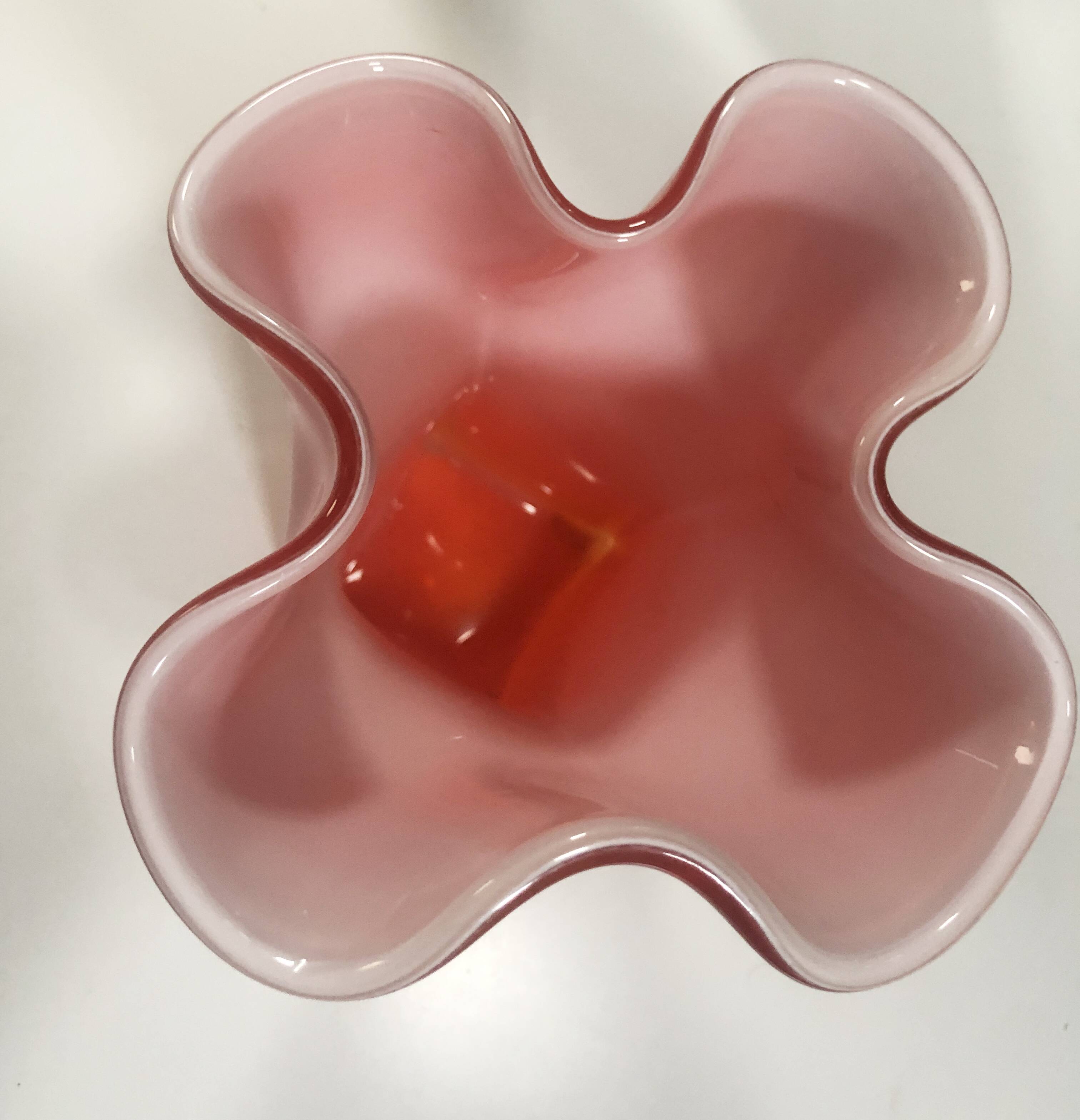 Vintage Handkerchief Vase • Incamiciato • Murano Glass • 1960