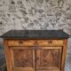 French Louis Philippe walnut buffet with black marble top, France, circa 1840–1860.