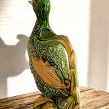 Majolica Duck Pitcher by Keller & Guérin, France, Art Nouveau, 1890