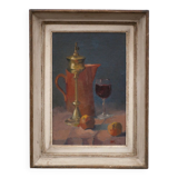 vintage painting, still life painting, signed painting, wall decoration, home decor, oil painting