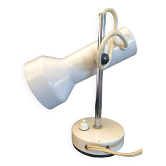 Lampe spot de bureau en métal laqué blanc travail italien des années 60 70