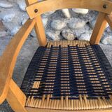 Blue straw children's armchair