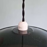 Ensemble de 4 suspensions industrielles en tôle émaillée noire et blanche