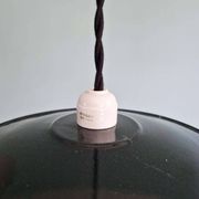 Set of 4 industrial pendant lights in black and white enamelled sheet metal