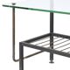 Metal coffee table with glass top