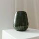 XL VEB Coswig DDR Mid-Century Ceramic Vase with Deep Green Glaze, 1970s Studio Piece