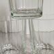 Three Art-Deco crystal whiskey glasses with cut sides