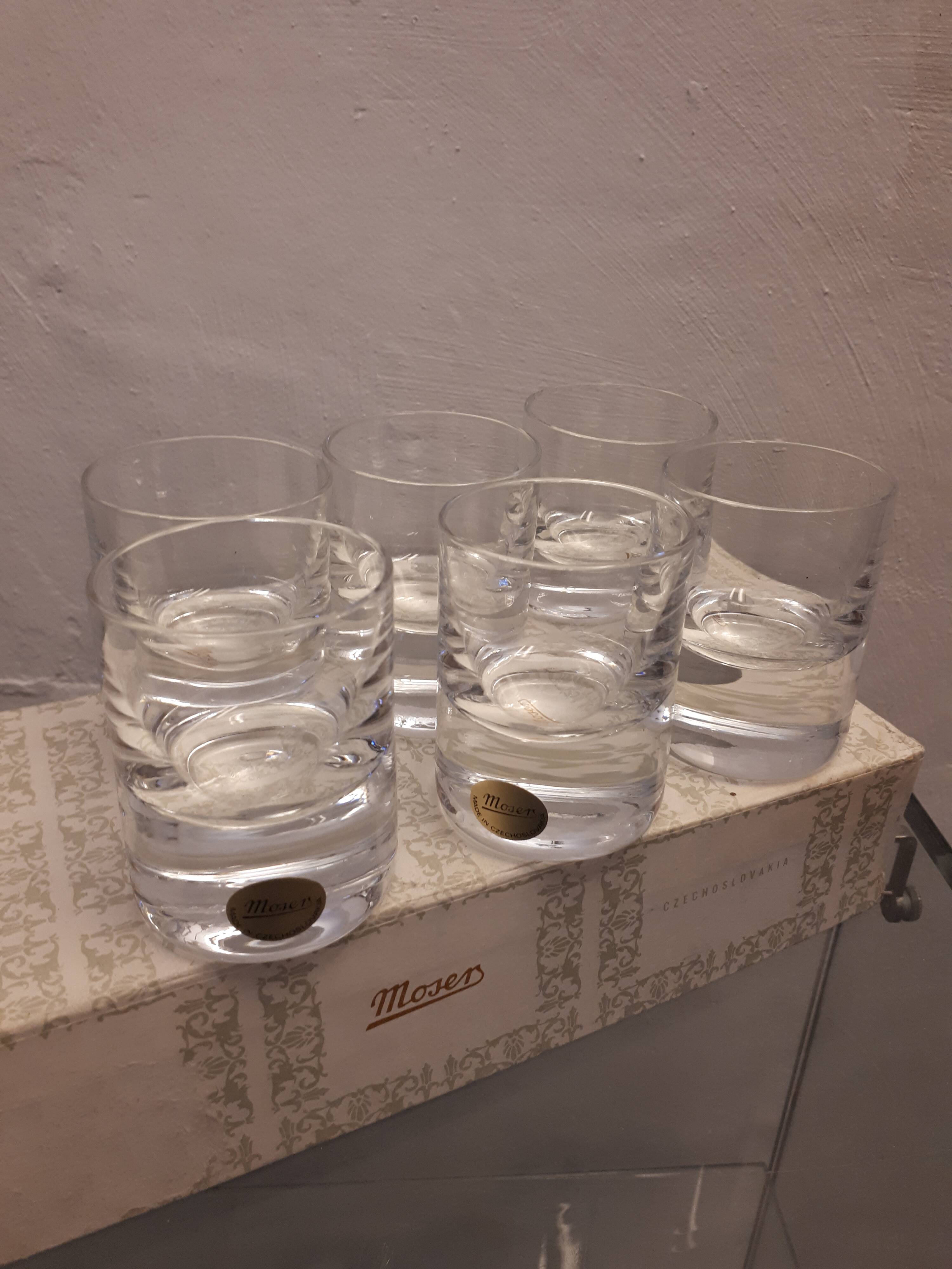 Set 6 glasses 1960 crystal Moser