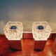 Pair of brushed aluminum and crystal wall lights, 1970s