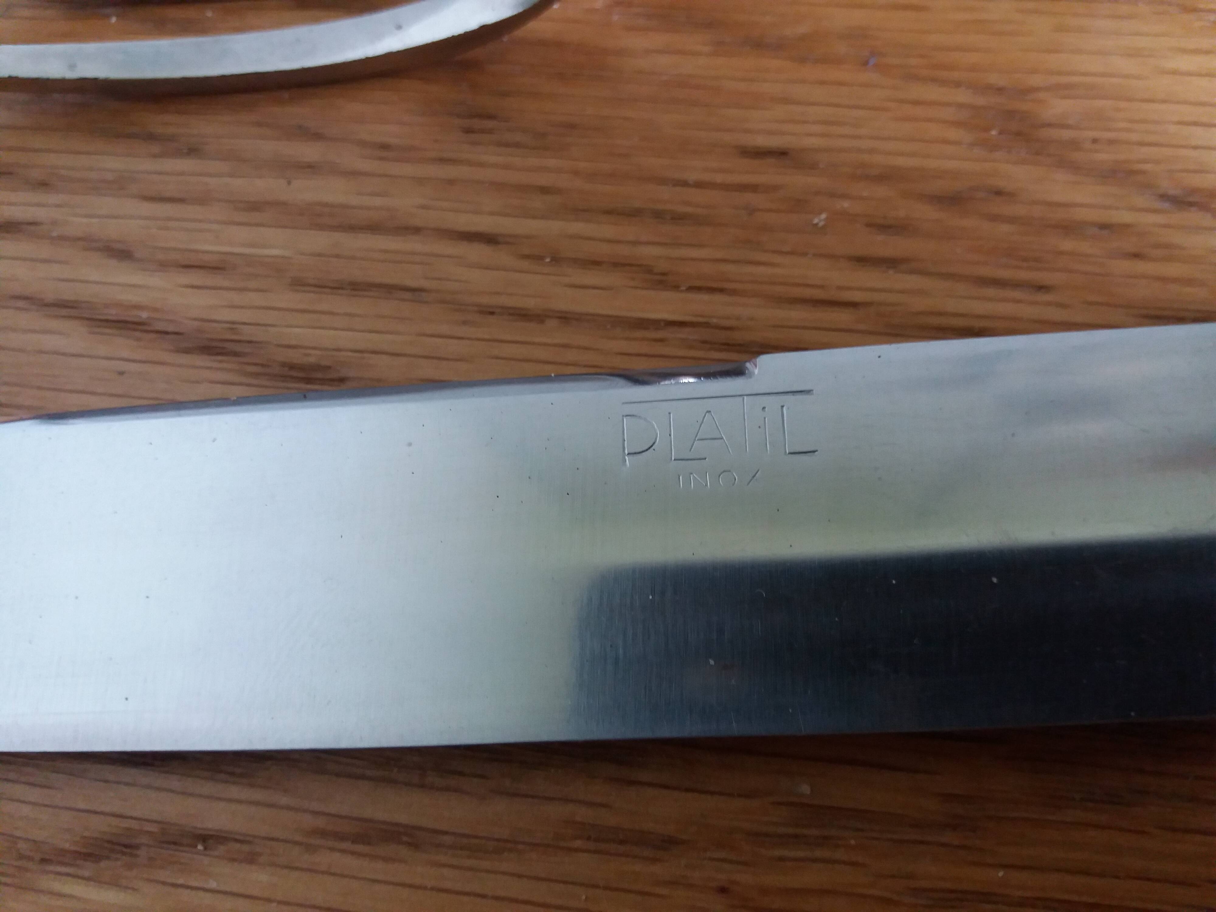 Platil leg of lamb service, Art Deco knife and fork